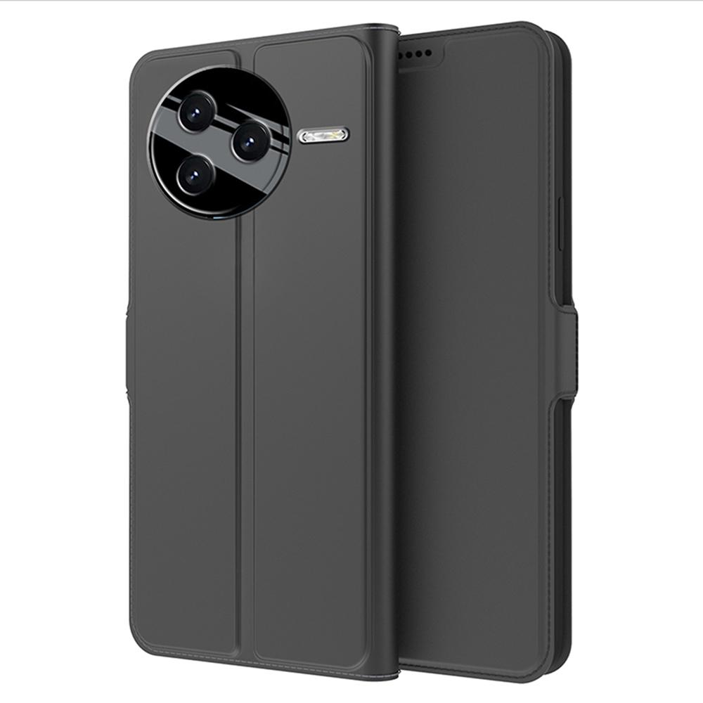 

Для Xiaomi Poco F7 Pro 5G/Redmi K80 5G Чехол Противоударная Внутренняя Оболочка из ТПУ Кожаный Чехол для Телефона Слот для Карты Black