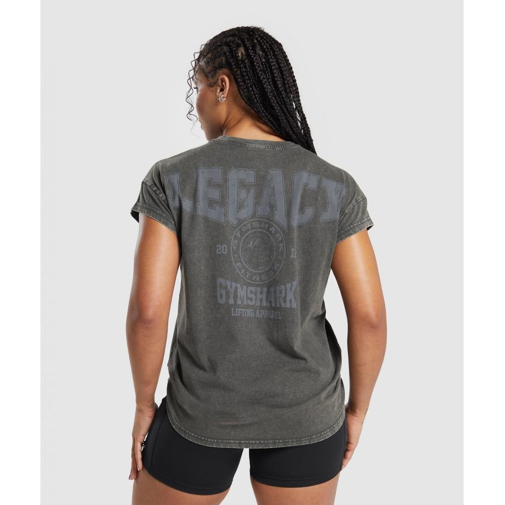 

GYMSHARK Legacy Футболка большого размера Asphalt Grey B7A4O GCLY