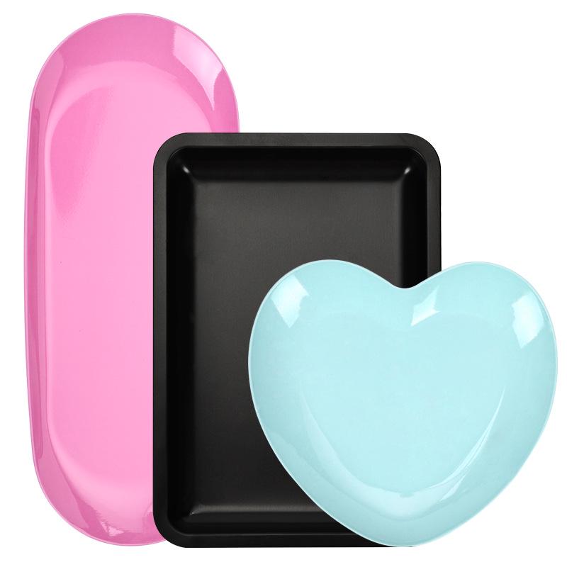 Heart-Shaped Stainless Steel Jewelry and Nail Art Storage Tray