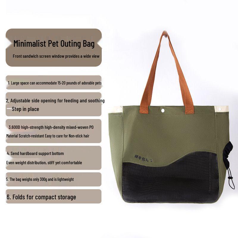 Portable Canvas Dog & Cat Carrier: Crossbody, Breathable, Head-Out Design for Small Pets.