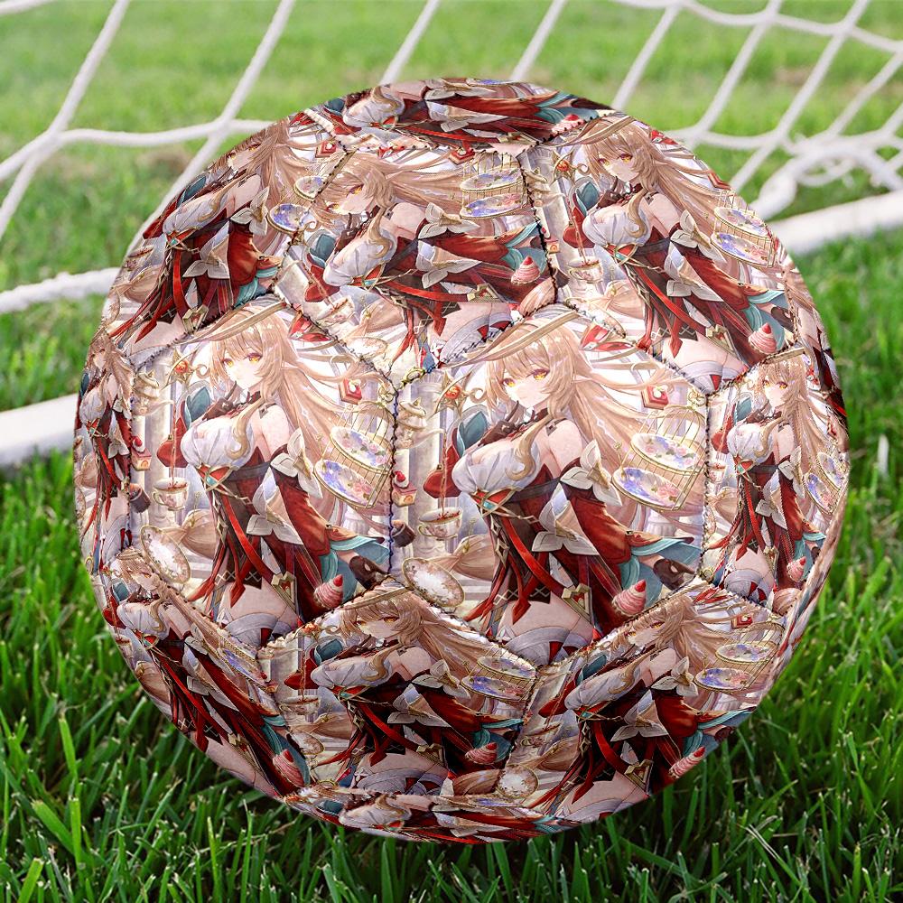 Genshin Impact Print Size 5 Soccer Ball, Standard Match Football for Sports Game and Team Practice, Ideal Gift for Soccer Fans