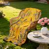 1Pc Chinese Style Flower Bird Print Flannel Blanket Multi Size Living Room Sofa Nap And Leisure Blanket Soft Machine Washable
