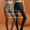 Gray High-Waist Fishbone Bottoming Tights: Thickened, Velvet-Enhanced, Non-Slip Pantyhose for Women - Keeps Legs Warm In Autumn & Winter.