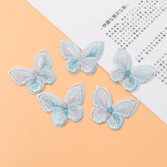 10Pcs Butterfly Appliques Exquisite Handicraft Double Layers DIY Embroidery Butterfly Patches Craft Flower Accessories