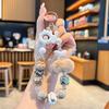 New Labubu Painted Beads Phone Chain Hairball Keychain Sweet Girl Anti-lost Wrist Strap Bracelet Earphone Case Charm Bag Decor