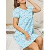 Ny dame nattkjole europeisk og amerikansk stil hjem pyjamas skjørt rund hals kjole avslappet trykk