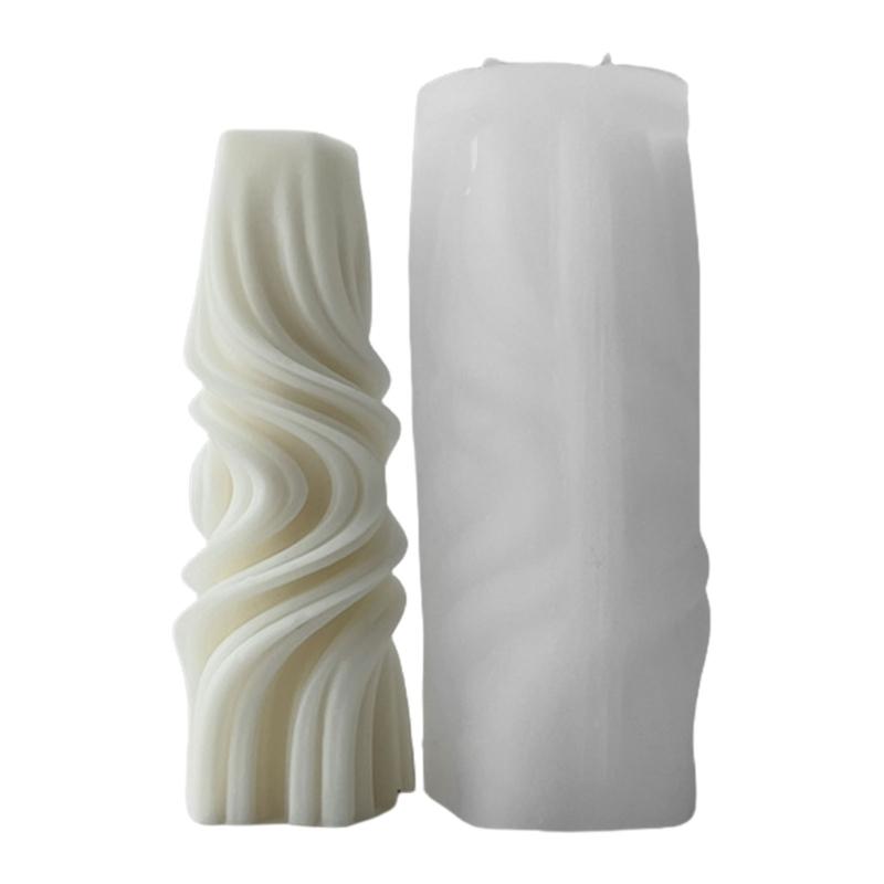 Flexible Silikonform, gestreifte, zylinderförmige Kerzenformen, duftende Aromatherapien, Herstellungsform, handgefertigte Ornamentform