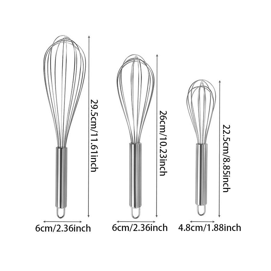 1PC Stainless Steel Whisk Manual Egg Whisk Stick Cream Whisk Cake Flour Whisk Multi-purpose Kitchen Household Baking Tool 2026