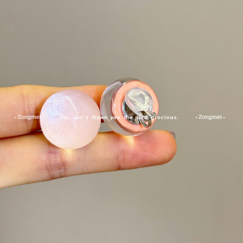 Boucles d'oreilles Clous Perles Rondes Colorées Éclaircissantes Automnales - Design de Niche Élégant 2026