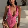 Women Sexy Slim Fit One Piece Fashion Swimsuit European Style Beach Swimwear