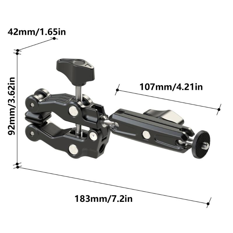 Super Clamp Mount Bracket 360 Degree Ballhead Mounting Bracket Clip for Camera and Filling Light Stand