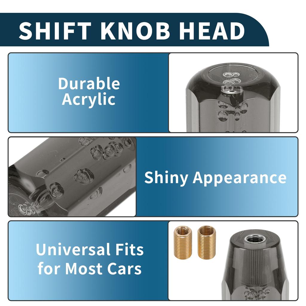 TUCKBOLD Car Shift Knob 15cm Octagon Cristal | Front Universal for Automatic and Manual
