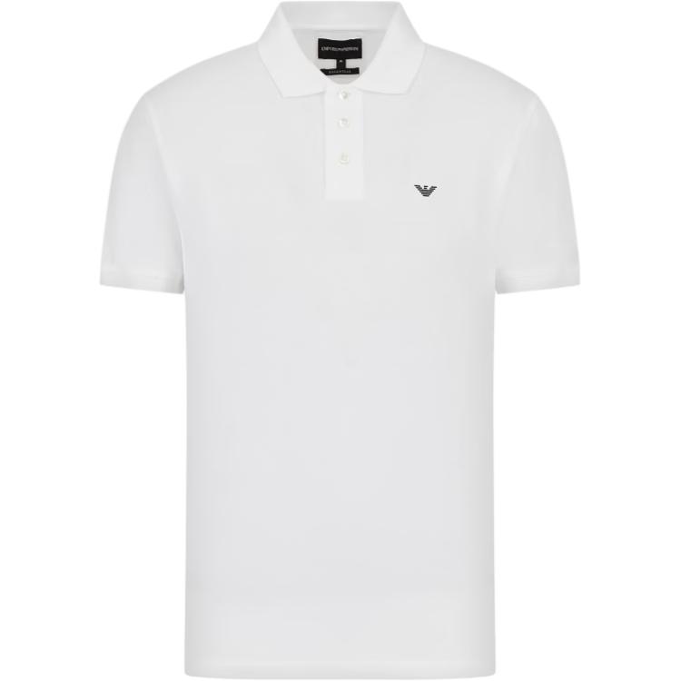 Emporio Armani Pull à Manches Longues Polo avec Logo Imprimé Homme Hauts Blanc 8N1FQ0-1JTKZ-0100 L white