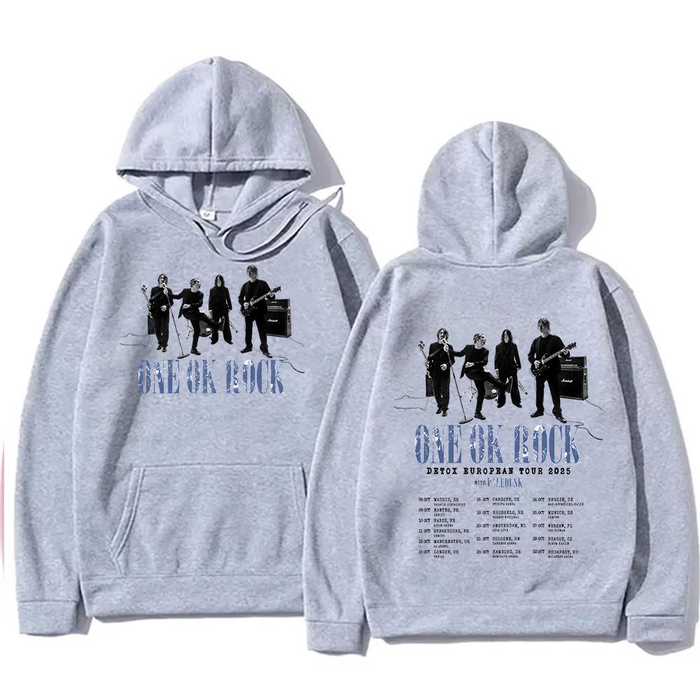 One Ok Rock Band Hip Hop Band Hoodies ONE OK ROCK Detox Europban Tour Sweatshirts Fall Men Women Two Sides Funko Pop Streetwear
