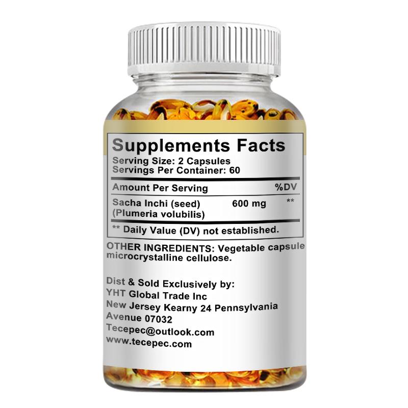 Tecepec Sacha Inchi Oil 600 mg Dietary Supplement - 120 Vegan Capsules