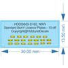 NSW Standard BonY Licence Plates (10-pair) - 1/25 1/160 - White Vinyl - White Vinyl, 1/160