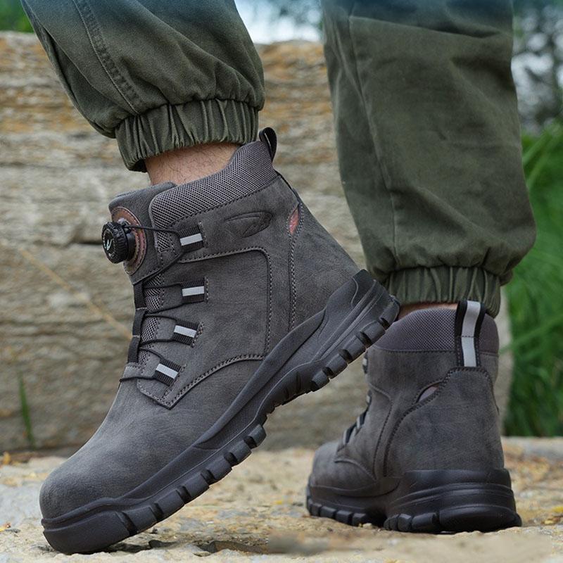 Осенне-зимние мужские рабочие ботинки с высоким берцем и стальным носком — фото 11