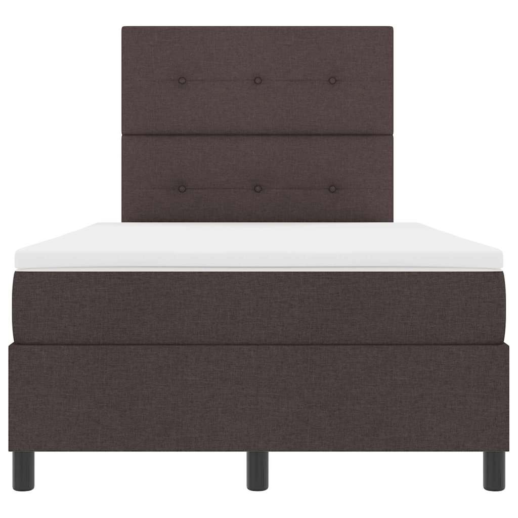 Boxspring bed with headboard Dark Brown 120 x 190 cm Fabric