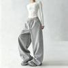 Pantalon de survêtement athlétique ample à jambes larges taille haute amincissant pour femme