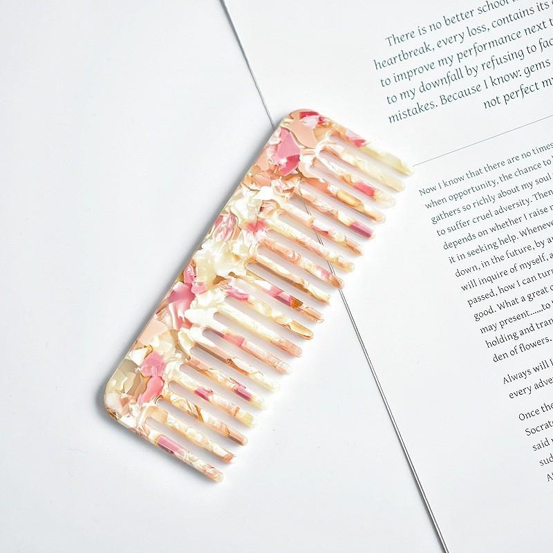 Popular Hair Combs In Europe and America, Hot-selling Acetic Acid Board Comb Anti-static Marble Pattern Hair Comb