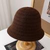 Winter Knit Bucket Hat For Women Thickened Solid Dome Fisherman Cap Cold-Proof Hat, Vintage Warm Keep Winter Fashion Accessory