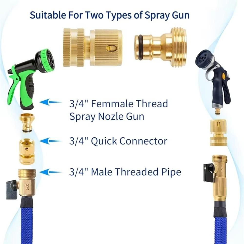 Male Female Threads Garden Hose Quick Connector 3/4 Inch Thread Water Hose Connector Car Washing