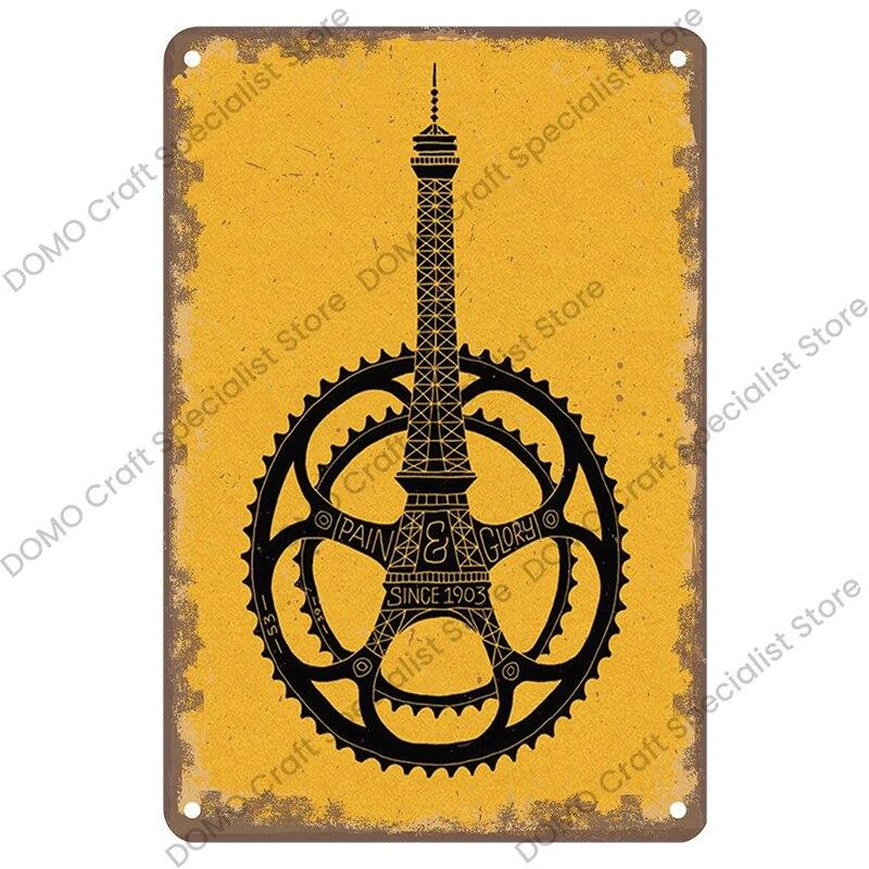 Hisun Tin Sign Vintage Bicycle Poster Metal Signs Plaque Retro Bike Cyclocross Metal Plate Tin Sign Garage House Wall Decor Xcm