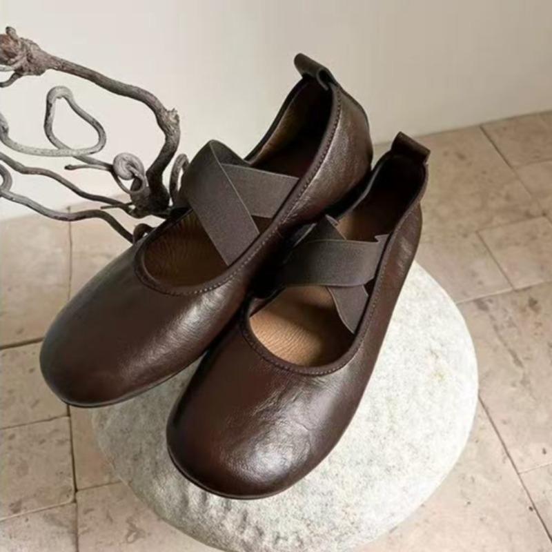 Fashion Fashion Flats Ballet Dance Shoes Shallow Leather Elegant Loafers Shoes 2025 Autumn New Designer Sneaker Dress Zapatillas Mujer