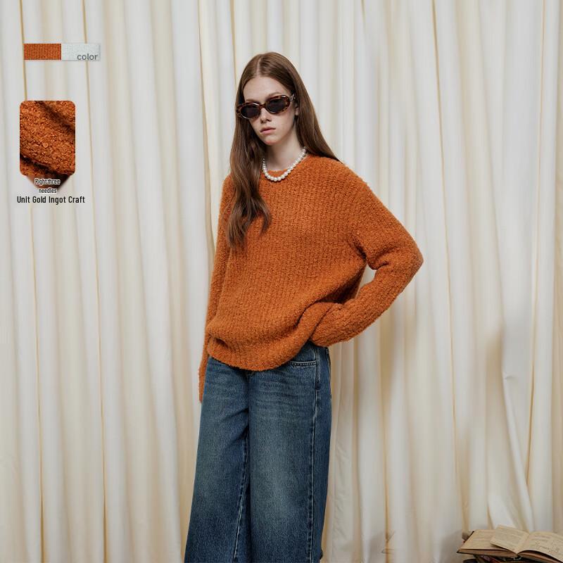 GREEN BELT French Retro Wool Blend Loose Knit Sweater