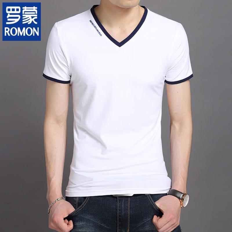 ROMON Men s Slim-Fit V-Neck Short Sleeve T-Shirt 4XL