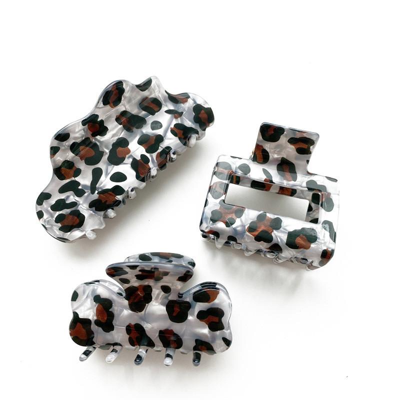 Vintage Chic Leopard Print Hair Clip For Women Handmade Acetate Hair Accessory