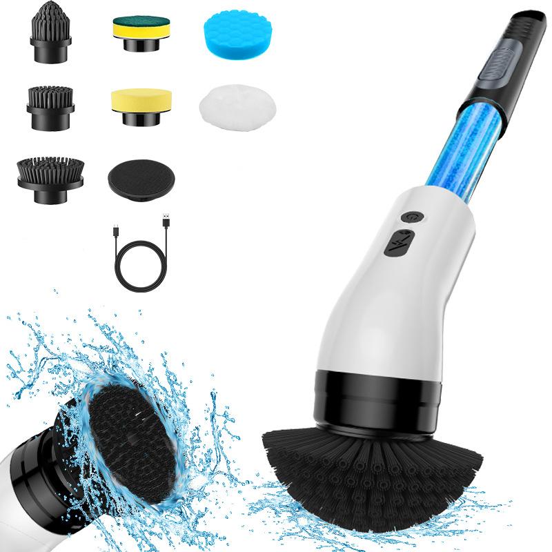 Multifunctional Cleaning Brush Rechargeable Electric Loading Liquid Automatic Rotary Cleaning Bathroom Scrubber Floor Brush