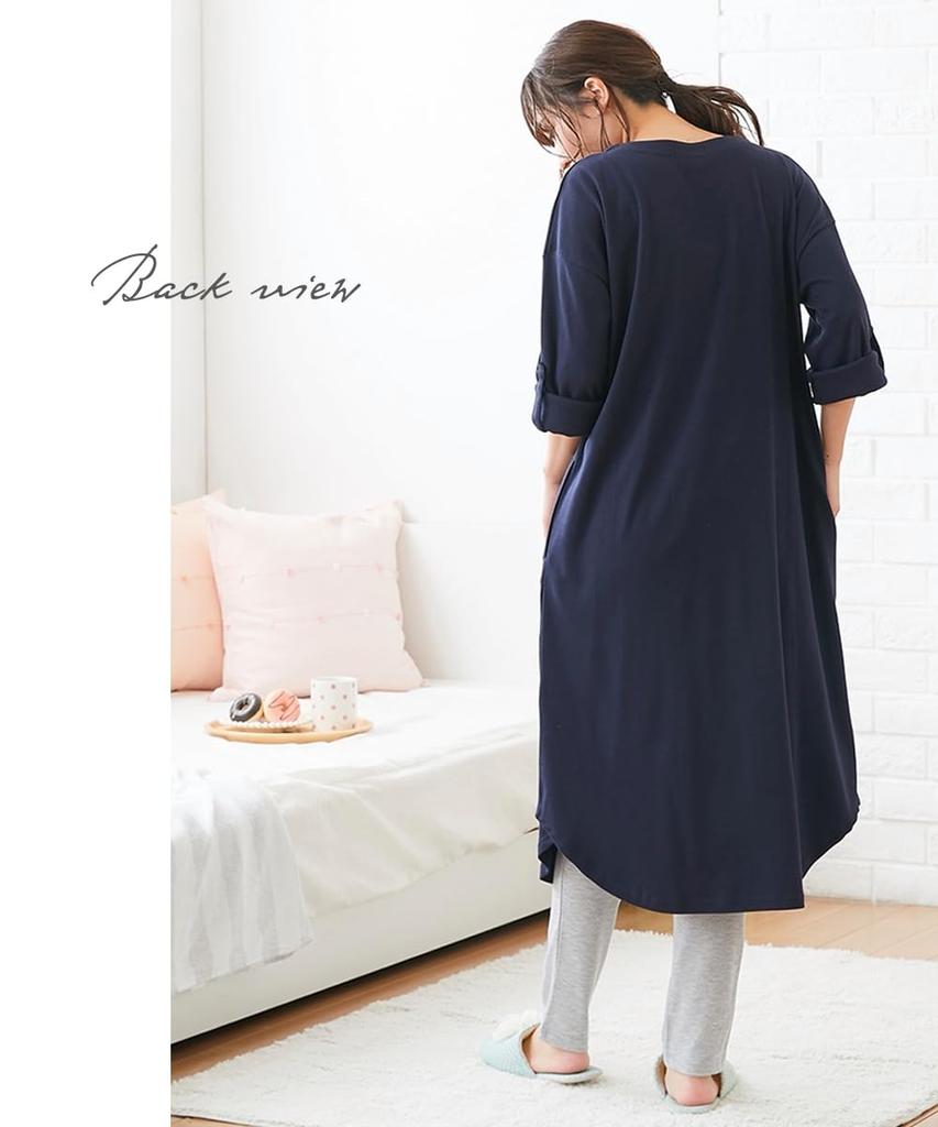 Maternity Room Nursing 275 Day Pajamas Open Front Maternity Room Wear Khaki Maternity 3L [Nissen] Wear/Pajamas [Prenatal/Postpartum Clothes] (Dress +