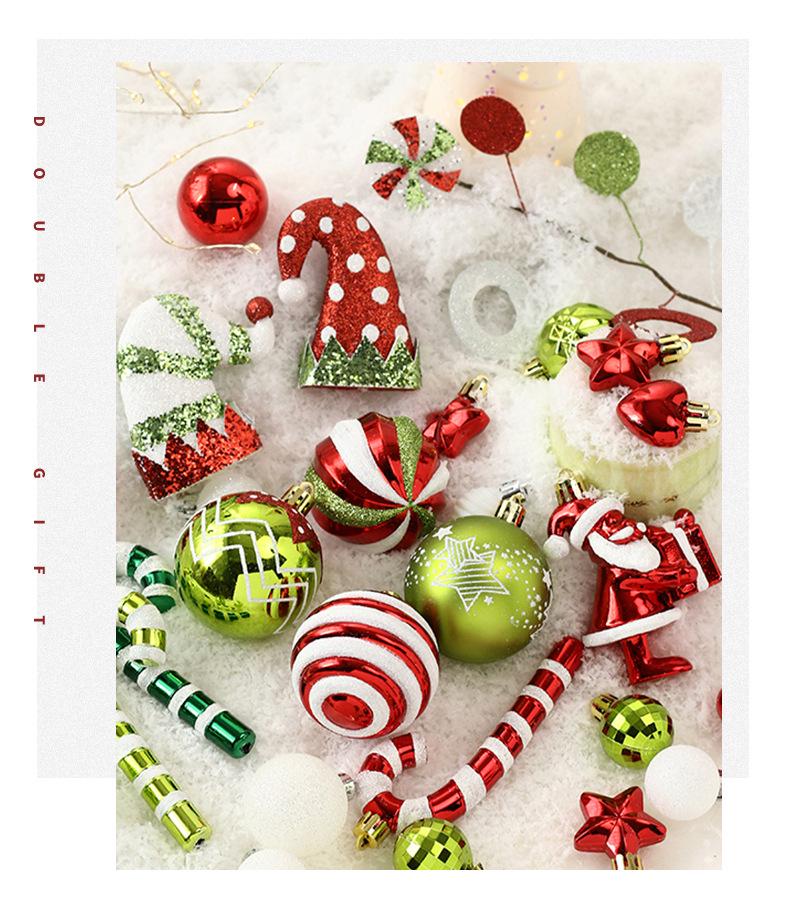 50-Piece Painted Christmas Ball Ornament Set for Tree Decorations