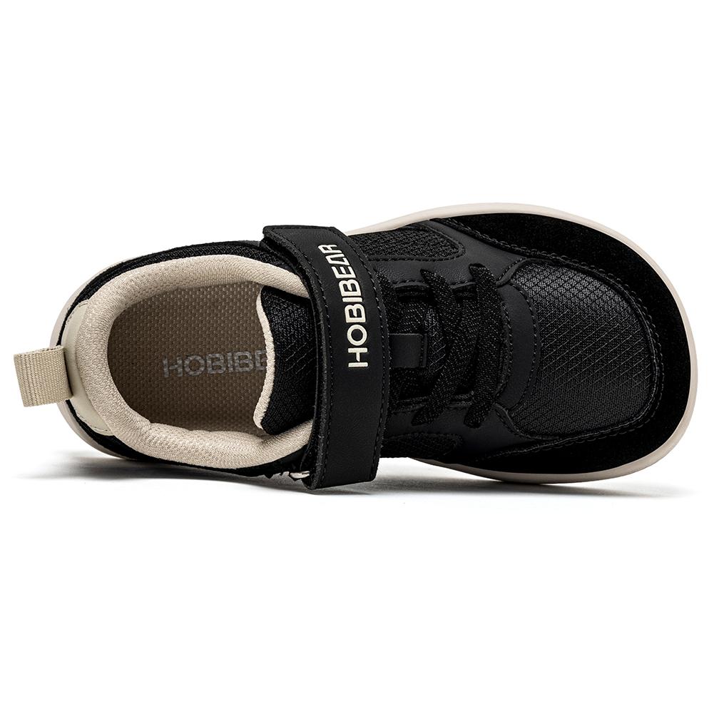 HOBIBEAR Weite Schuhe für Kinder Barfuß Klettverschluss Sneaker Minimalistisch Kunstleder Leicht Weich Gehen Schuhe