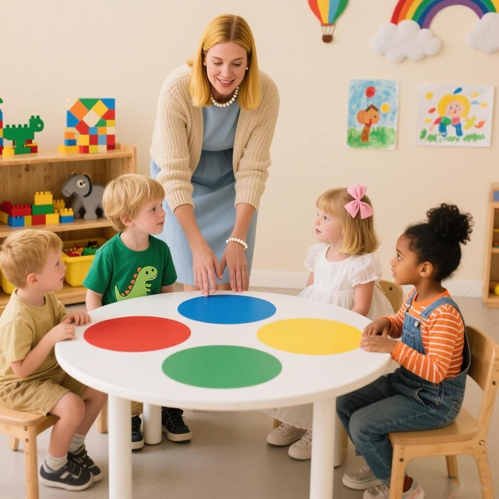 PinCute Updated Larger Sized 11.8 inch 10 Pack Dry Erase Dots Circles Sticker for Spots Tables, Colorful Removable Whiteboard Painting Marker,