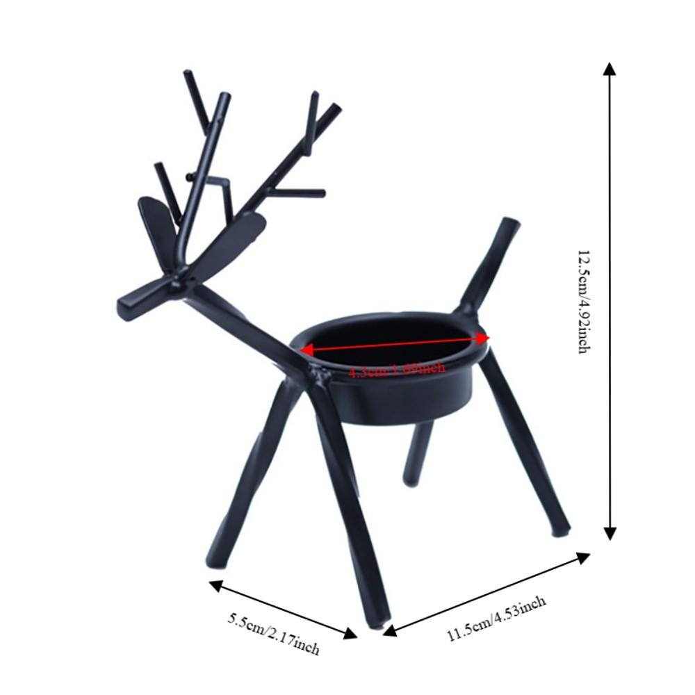 2pcs Reindeer Candle Stand Metal Tealight Holder Ornament Candle Table Decor  Dining Room