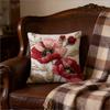 Poppy Faux Embroidery Pillow Cover 2D Floral Print Vintage Botanical Cushion Case For Sofa Bed Couch Boho French Home Decor