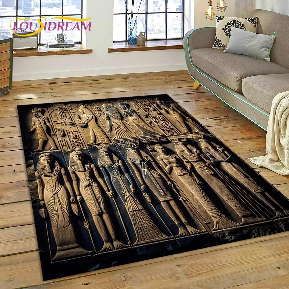 Faraon Hieroglyfický Egyptský Mytologie Koberec Kobereček pro Ložnici Obývací Pokoj Domov Dekorace Pohovky, Děti Velký Dekor Podložka na Podlahu
