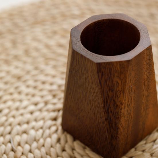 Drewniany Orzechowy Pojemnik na Długopisy Pojedyncza Tubka w Stylu Ceremonii Herbacianej Organizer Ręcznie Robiony Przechowywanie na Biurko na Pędzle Narzędzia Elegancki Wystrój Biura