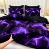 Fashion Purple Lightning Line Duvet Cover Set Residential Quarters High Definition Printing