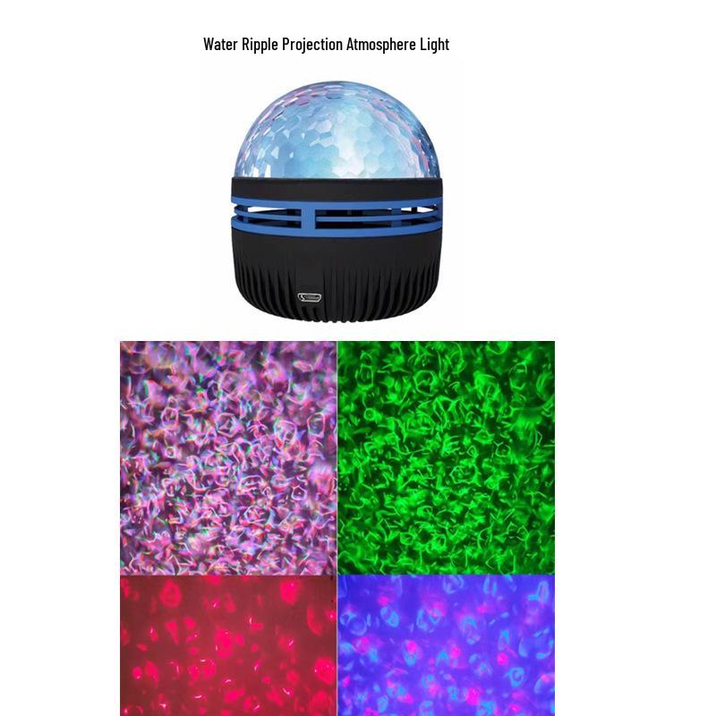 Starry Sky Projector Lamp: Children's Bedside Laser Light with Water Wave Patterns & Full Sky Star Effects