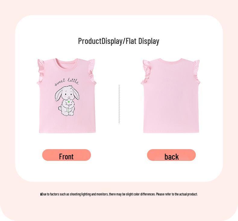 Little Maven Cute Rabbit Summer T-Shirt - Short Sleeve Top for Kids (European & American Style)