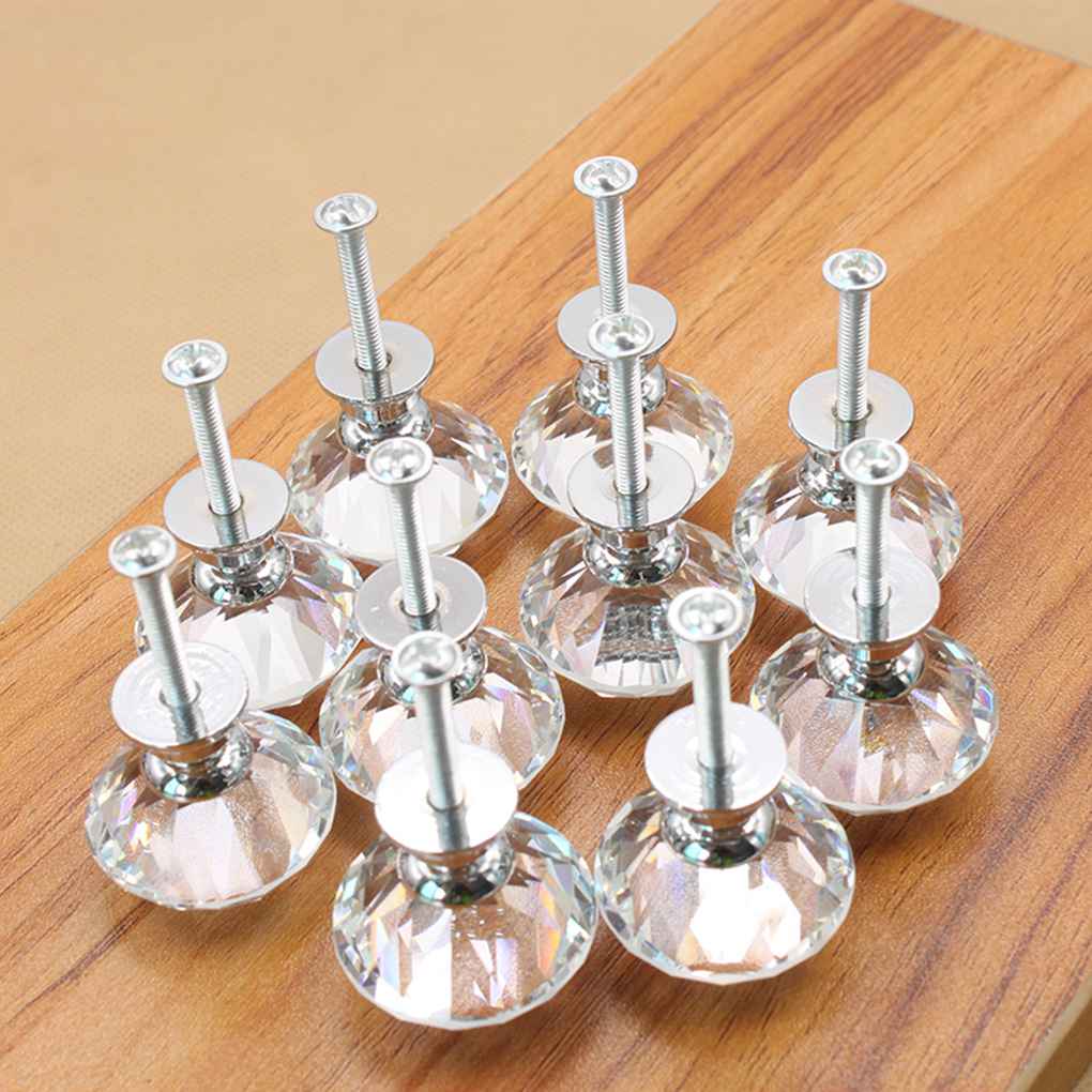 Vintage Door Colorful Glass Shinning Round Handles Pull Knobs for Kitchen Cabinet Cupboard Wardrobe Drawer by Jooan