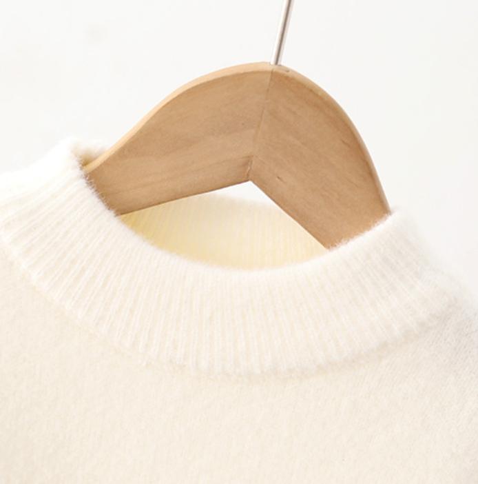 Autumn Winter Girls  Knitted Sweater Pullover Round Neck Knitwear Children's Western Cartoon Long Sleeve Sweaters