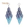 Lady Colorful Multi Layers Hollow Leaf Elegant Hook Øredobber Smykker Decor Beauty