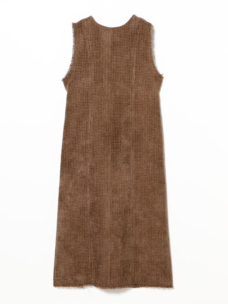 Ray Beams Women's Tweed Studded Sleeveless Dress, Brown