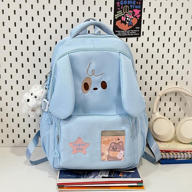 Schoolbag Cute Puppy Schoolbag Female Junior High School Student Cartoon Transparent Pain Bag Ins Wind Large Capacity Backpack Student Backpack Tide