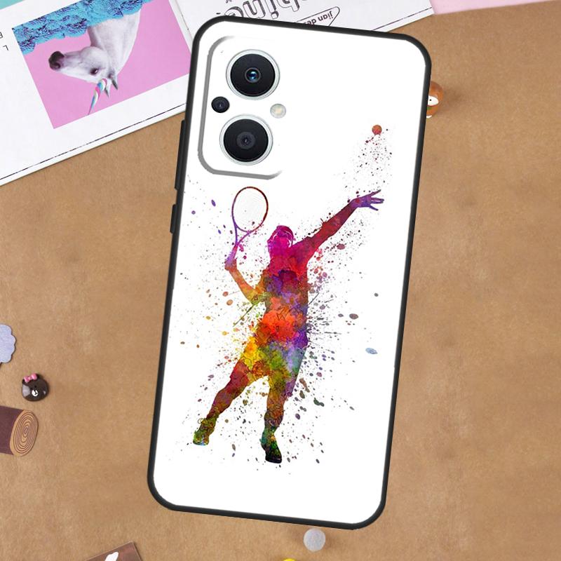 Tennis Racket Tennis Ball For OPPO Reno 11F 12F 13F 14F 10 11 12 13 14 Pro 7 8 Lite 8T OPPO Find X5 X6 X8 X9 Pro Case