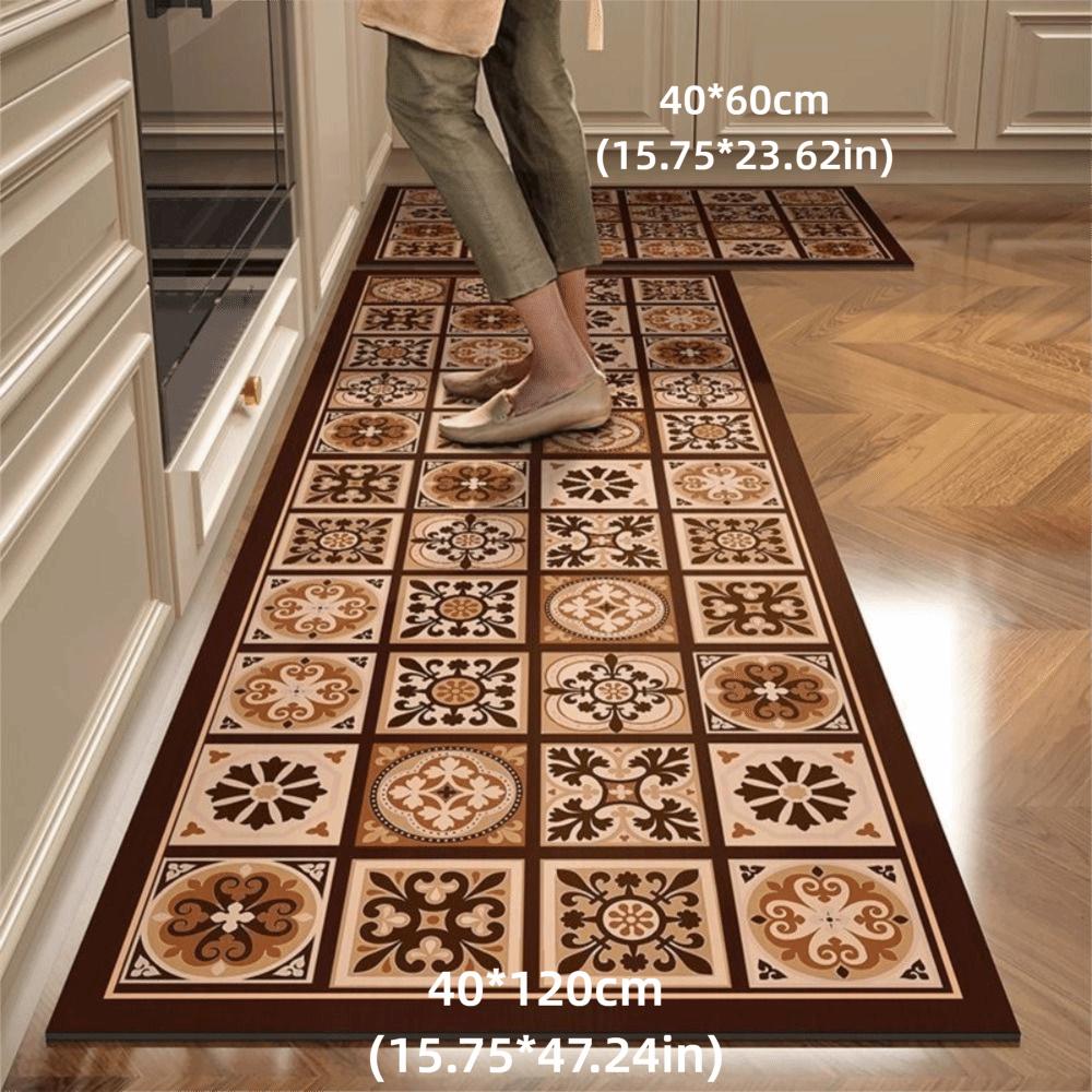 Retro Kitchen Floor Mat Quick-drying Floor Rug High Quality Doormat Household